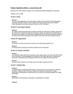 Chapter Appendix to Bylaws Revised 18 March 2005