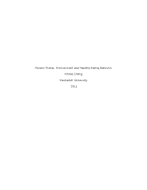 Honors Thesis:Environment and Healthy Eating Behavior