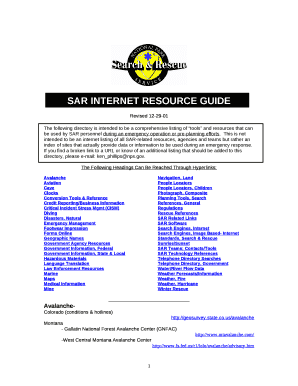 SAR INTERNET RESOURCE GUIDE