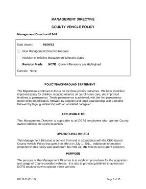 COUNTY VEHICLE POLICY