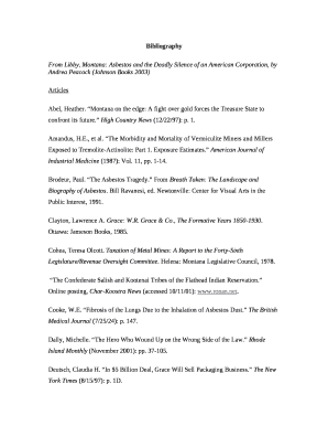 From Libby, Montana: Asbestos and the Deadly Silence of an American Corporation, by Andrea Peacock (Johnson Books 2003)