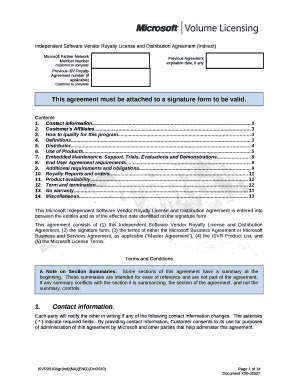 Independent Software Vendor Royalty License and Distribution Agreement (Indirect)