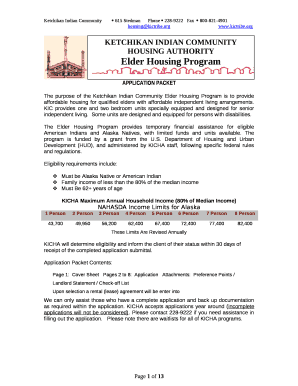 The purpose of the Ketchikan Indian Community Elder Housing Program is to provide affordable housing for qualified elders with affordable independent living arrangements