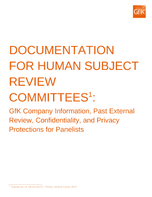 for Human Subject Review Committees1: