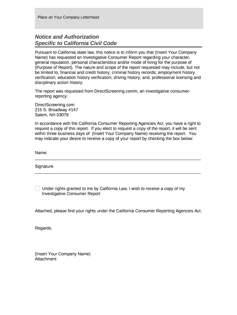 Specific to California Civil Code Doc Template pdfFiller