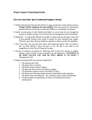 Project Impact Fundraising Packet