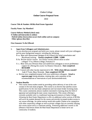 Course Title & Number: RE82a Real Estate Appraisal