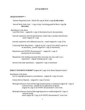 External Requisition form:official file copy & Deans copy (in this order)