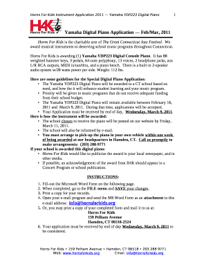 Yamaha Digital Piano Application Feb/Mar, 2011