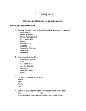 2013-2014 COMPASS CLIENT APPLICATION
