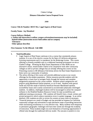 Distance Education Course Proposal Form