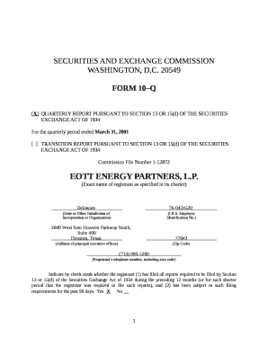 XQUARTERLY REPORT PURSUANT TO SECTION 13 OR 15(d) OF THE SECURITIES