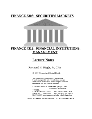 FINANCE 4313:FINANCIAL INSTITUTIONS