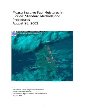 Measuring Live Fuel Moistures in Florida: Standard Methods and Procedures