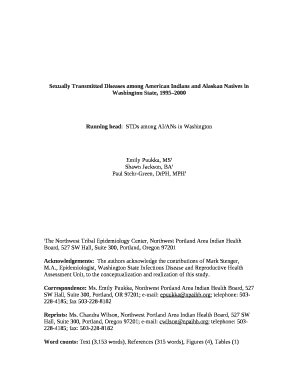 Sexually Transmitted Diseases among American Indians and Alaskan Natives in Washington State, 19952000