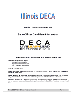 Congratulations on your decision to run for an Illinois DECA State Office