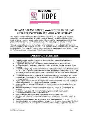 INDIANA BREAST CANCER AWARENESS TRUST, INC