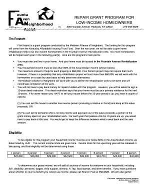 A Ho-Repair Grant Program FOR