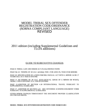 MODEL TRIBAL SEX OFFENDER REGISTRATION CODE/ORDINANCE