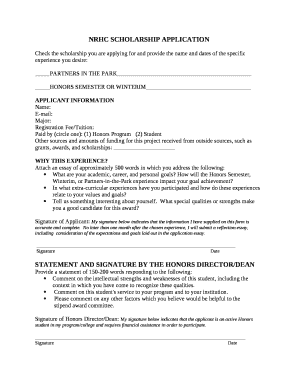 NRHC SCHOLARSHIP APPLICATION