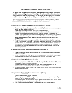 Pre-Qualification Form Instructions (Misc