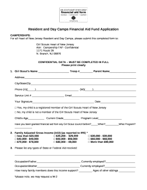 For all Heart of New Jersey Resident and Day Camps, please submit this completed form to: