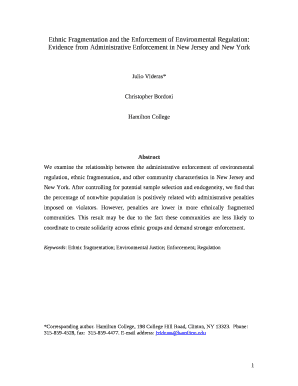 Ethnic Fragmentation and the Enforcement of Environmental Regulation: Evidence from Administrative Enforcement in New Jersey and New York