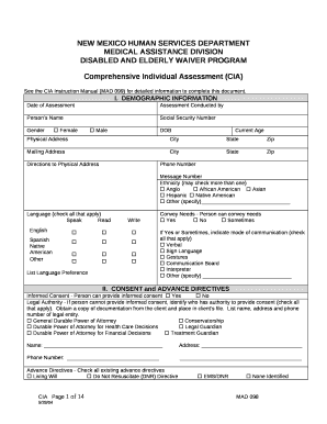 DISABLED AND ELDERLY WAIVER PROGRAM