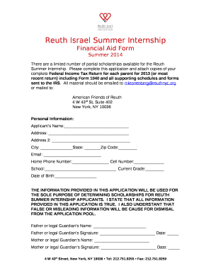 Reuth Israel Summer Internship