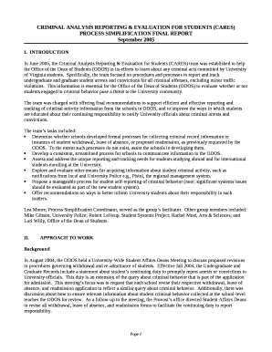 CRIMINAL ANALYSIS REPORTING & EVALUATION FOR STUDENTS (CARES)