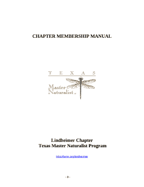 CHAPTER MEMBERSHIP MANUAL