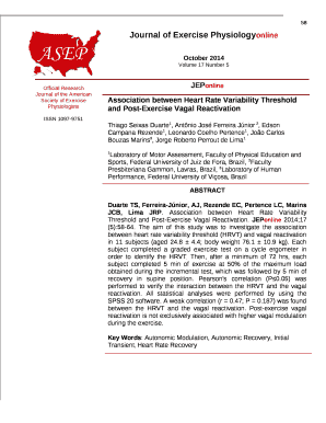 Association between Heart Rate Variability Threshold and Post-Exercise Vagal Reactivation