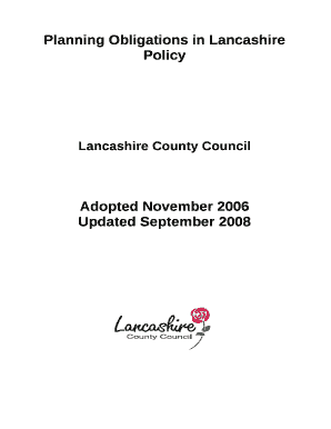 Planning Obligations in Lancashire Policy