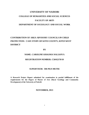 CONTRIBUTION OF AREA ADVISORY COUNCILS IN CHILD PROTECTION:CASE STUDY OF KITUI COUNTY, KITUI WEST DISTRICT