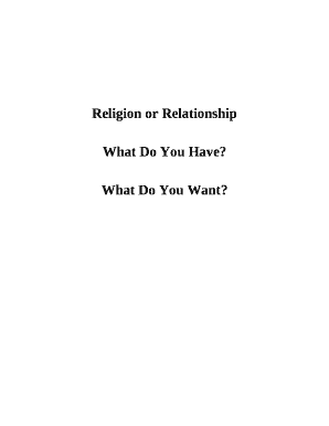 Religion or Relationship