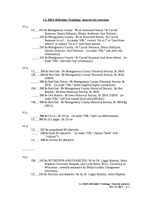 LC RDA Refresher Training:answers for exercises