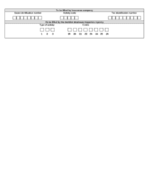 Basic identification numberActivity codeTax identification number