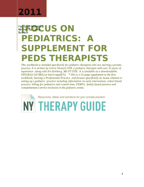 Focus on Pediatrics:A Supplement for Peds Therapists