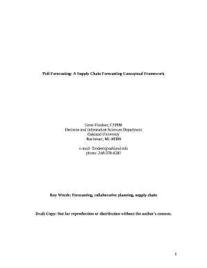 Pull Forecasting: A Supply Chain Forecasting Conceptual Framework