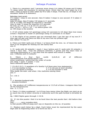 Infosys Puzzles