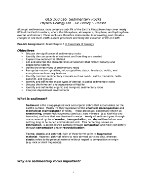 GLS 100 Lab: Sedimentary Rocks