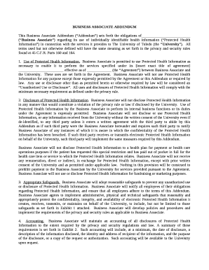 This Business Associate Addendum (Addendum) sets forth the obligations of (Business Associate) regarding its use of individually identifiable health information (Protected Health Information) in connection with the services it provides to