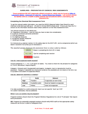 GUIDELINES PREPARATION OF CHEMICAL RISK ASSESSMENTS