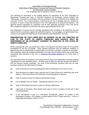 Declaration of Maintenance Covenant and Grant of Protection Easements