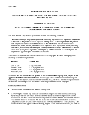 PROCEDURES FOR IMPLEMENTING THE RED BOOK CHANGES EFFECTIVE JANUARY 28, 2002