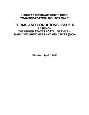 HIGHWAY CONTRACT ROUTE (HCR)
