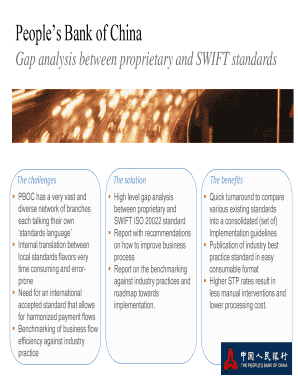 Gap analysis between proprietary and SWIFT standards