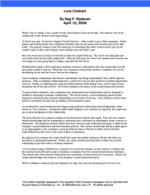Fillable Online Love Contract Fax Email Print - pdfFiller