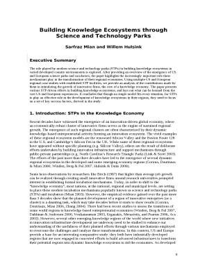 Building Knowledge Ecosystems through Science and Technology Parks