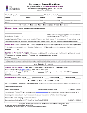 Advertiser Reps Name: Phone: Email:
